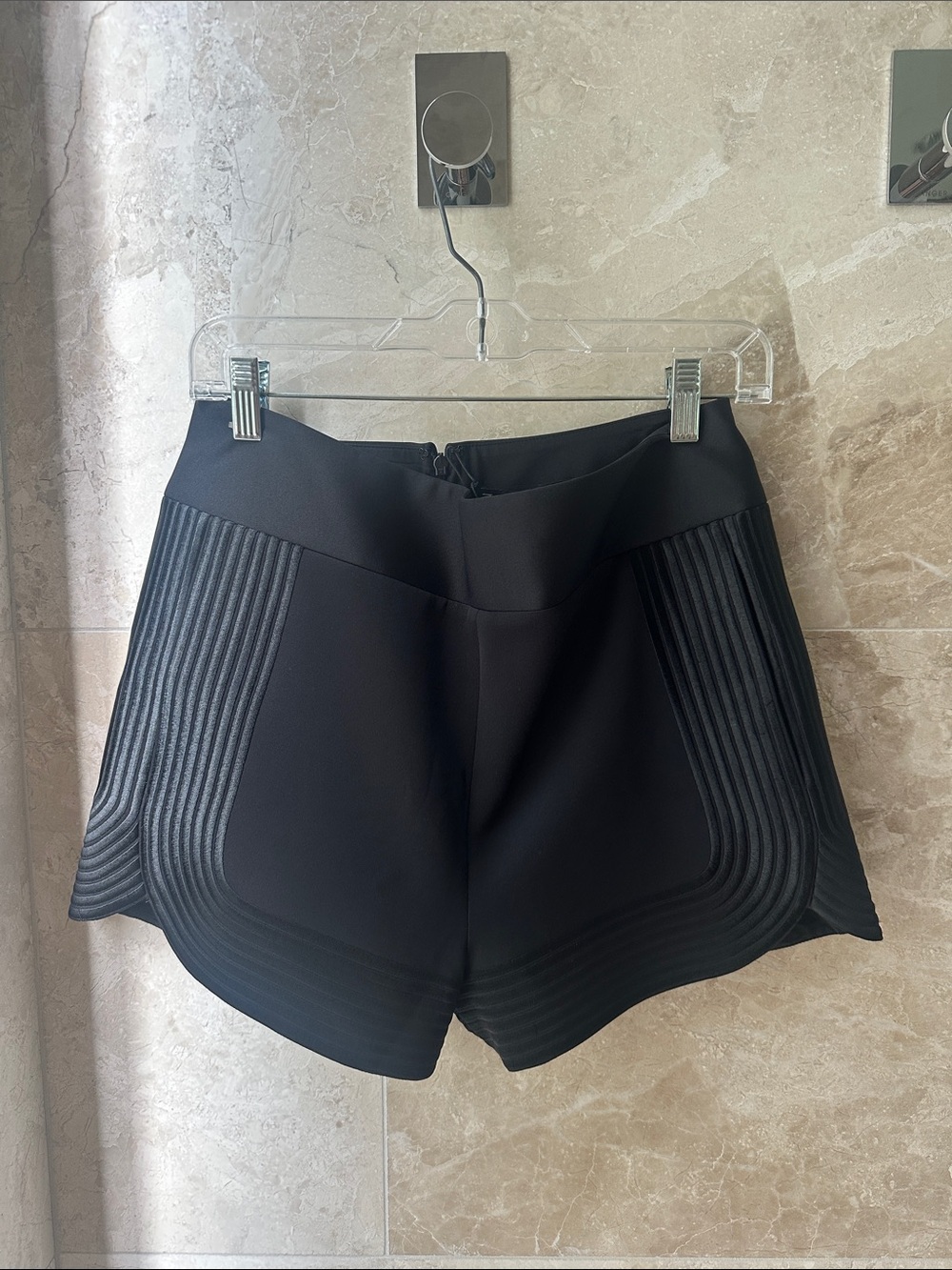 Robert Rodriguez Black High-Waist Sculpted Panel Shorts